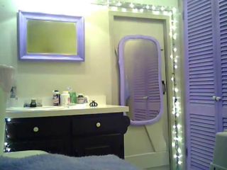 Teen With Purple Hair Changing In Bathroom 2