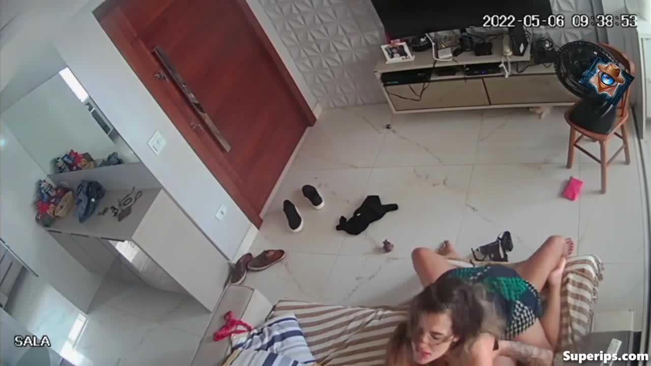 IPCAM – Spanish couple in love fuck on the sofa