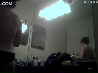 April Changing In Bathroom