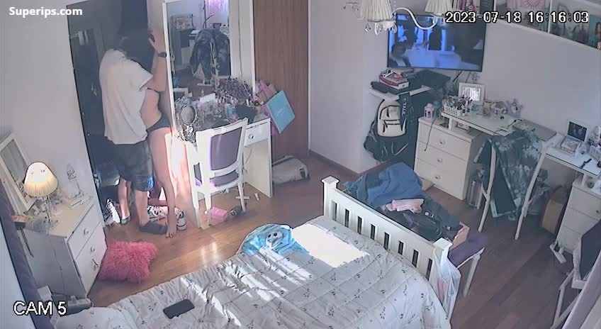 IPCAM – Horny college couple has sex in the bedroom