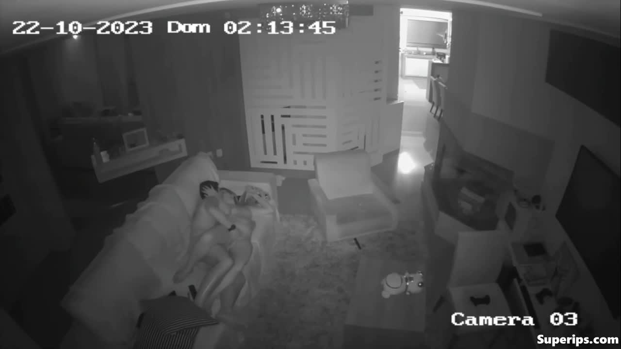 IPCAM – Mature French couple fucks in their living room