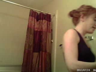 April changing in bathroom part 5