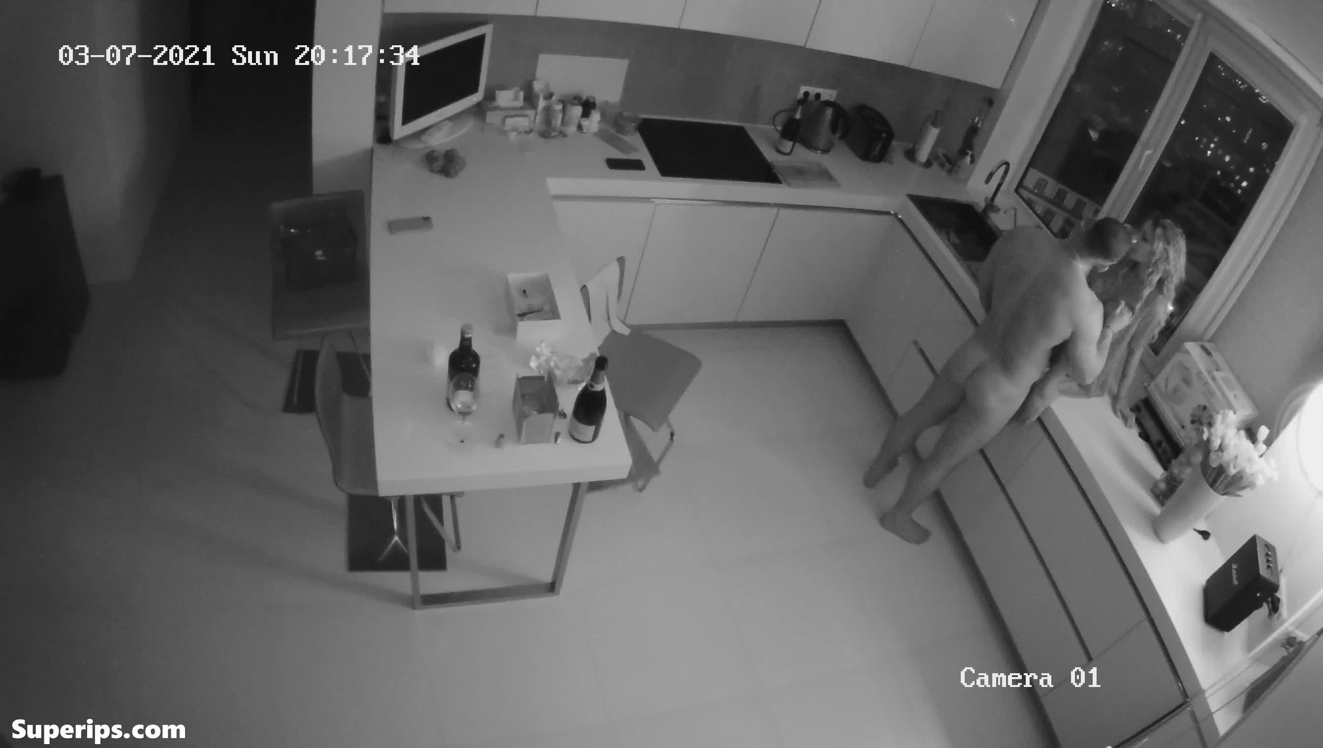IPCAM – German man fucks his girlfriend in the kitchen