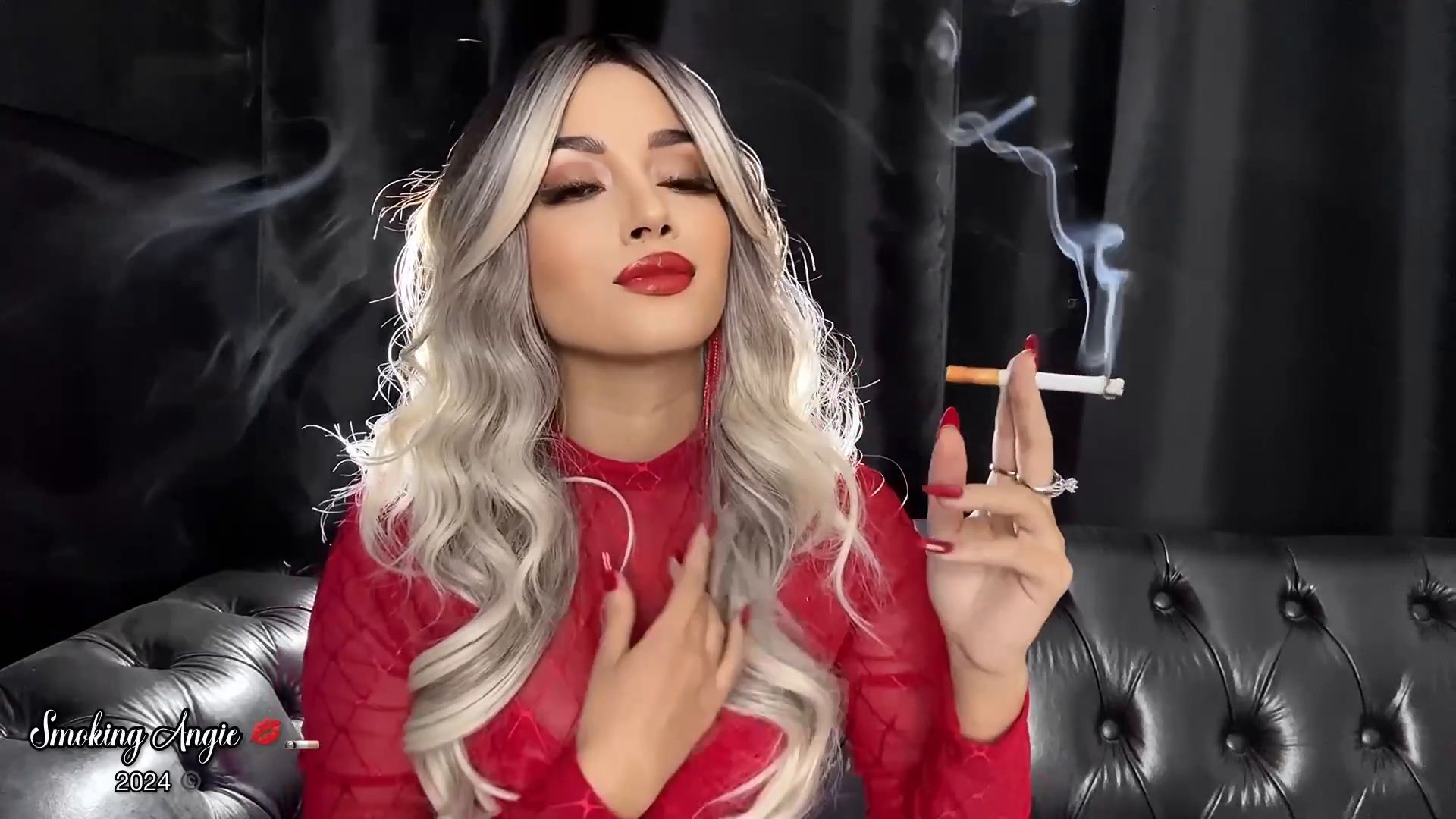 Your blonde smoker girlfriend wants you to become addicted to cigarettes Darkside smoking encouragement Smoking Angie
