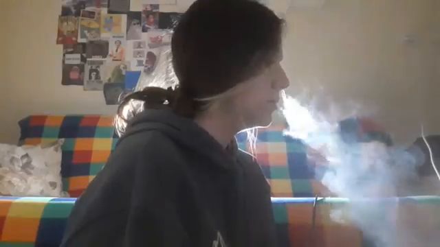 Chilling by the Couch Smoking Yuliana