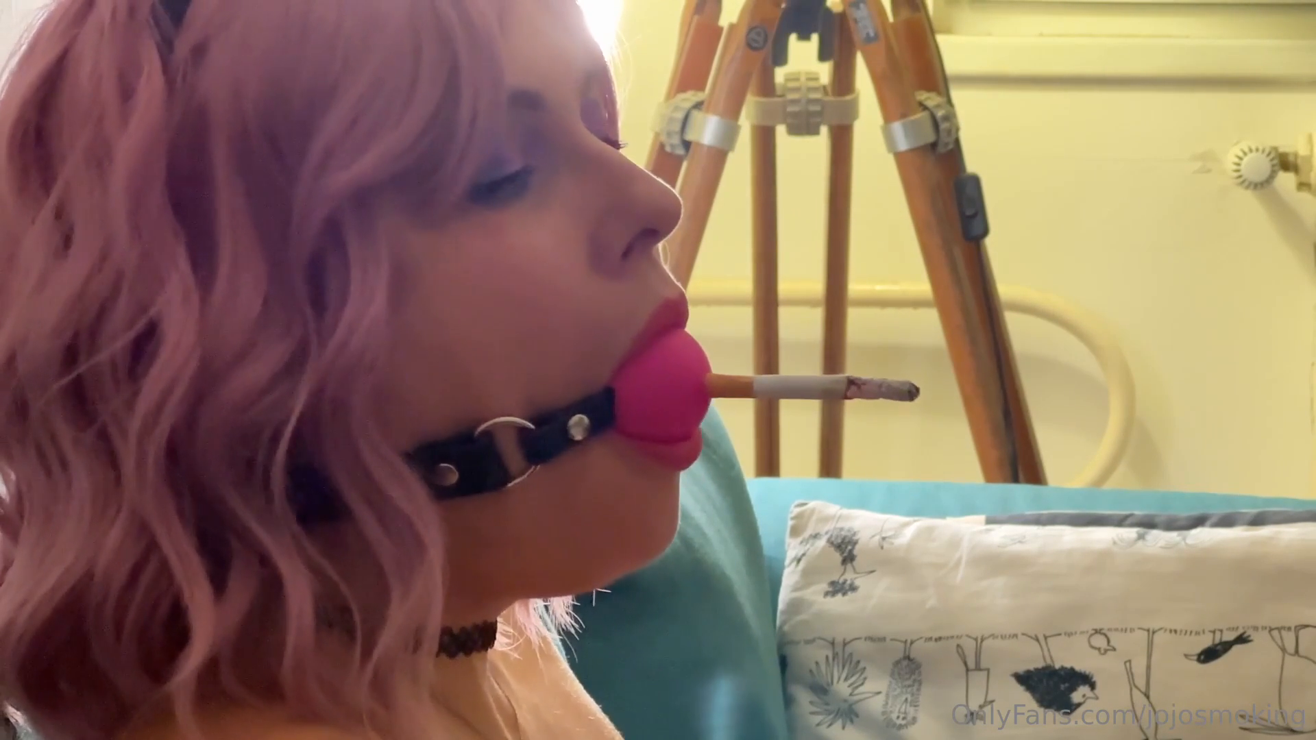 Ball Gag Smoke JojoSmoking