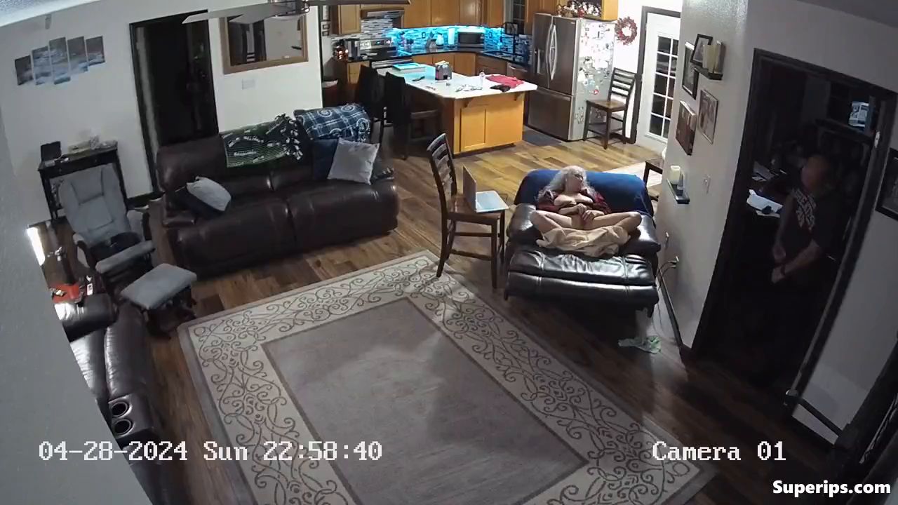 IPCAM – Naughty old couple fuck on the couch