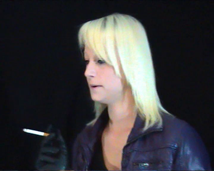 Kessy 2 Smoking in Leatherleggings