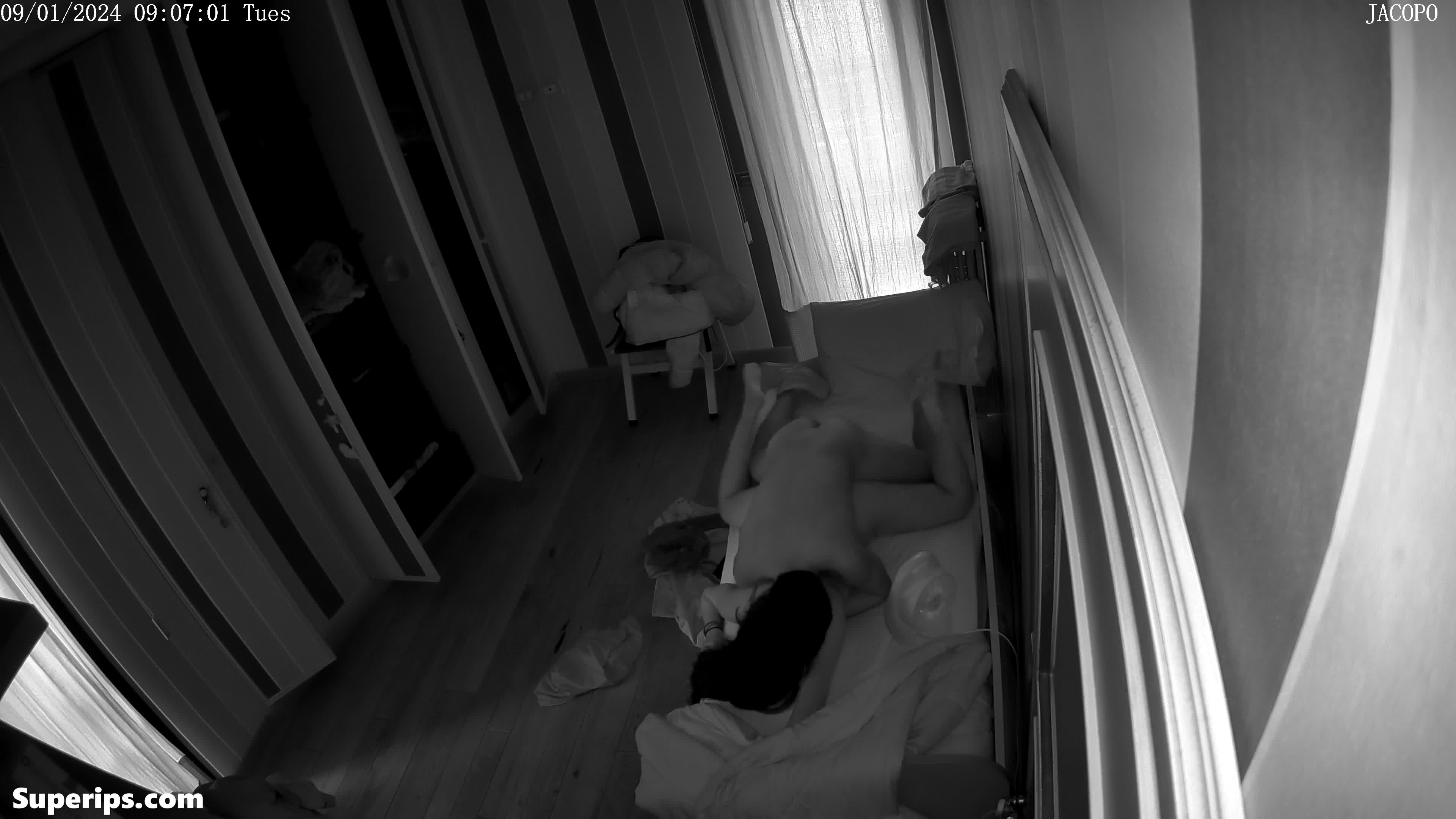 IPCAM – European college couple fucks in a small bed – Part 2