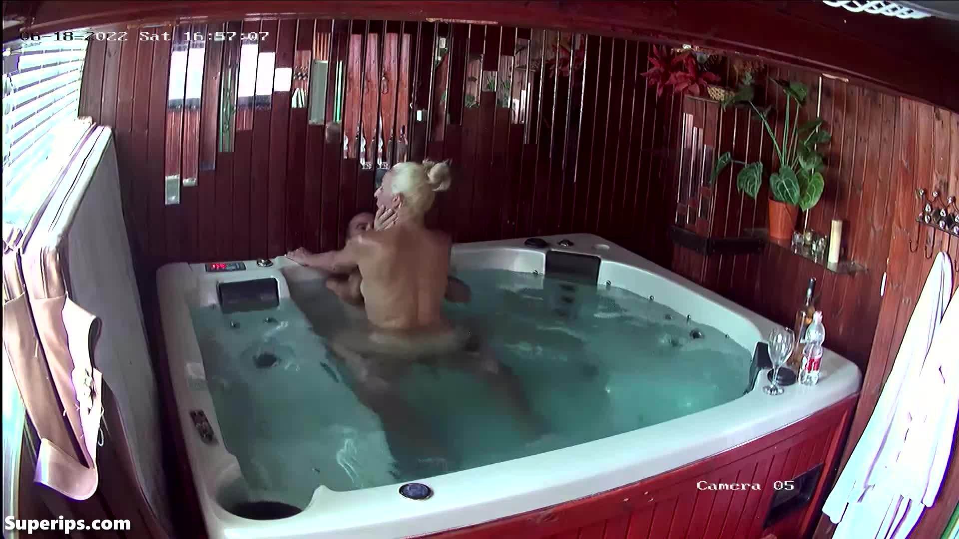 IPCAM – French blonde granny is fucked in the Jacuzzi